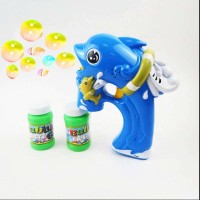 Shoot toy Light Up Dolphin Bubble Gun  Bubbles Blower with LED Flashing Lights and Sounds Train Police Toys for Boys and Girls